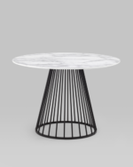 Стол обеденный Ливерпуль 110*110 белый мрамор черная ножка УТ000038564 Stool Group
