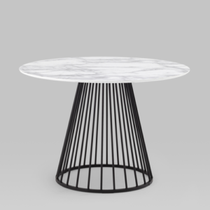 Стол обеденный Ливерпуль 110*110 белый мрамор черная ножка УТ000038564 Stool Group