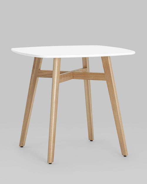 Стол обеденный Target 80*80 белый ножки массив бука УТ000005563 Stool Group Стол обеденный Target 80*80 белый ножки массив бука УТ000005563 Stool Group
