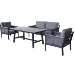 Сан Ремо комплект садовый для лаунж-зоны серый SRS2C2T-4-SET grey
