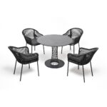 круглый стол серый гранит LIO-CL4T1-5-SET D-gray