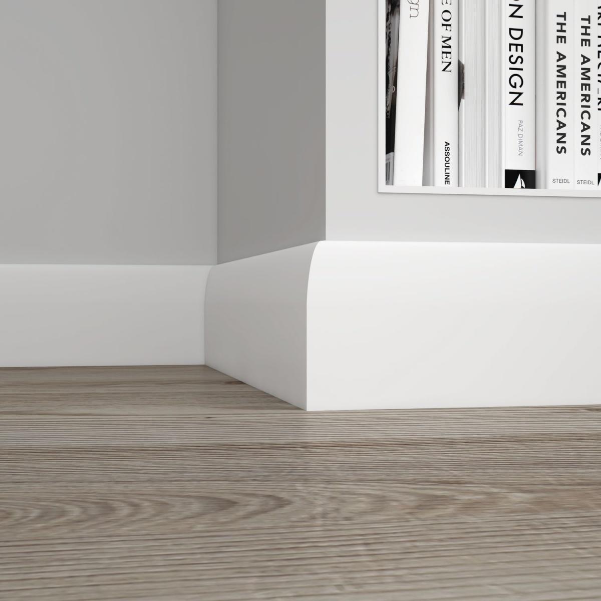 Плинтус белый Ultrawood арт. Base 0017 p (2000 x 100 x 14 мм.) Плинтус белый Ultrawood арт. Base 0017 p (2000 x 100 x 14 мм.)