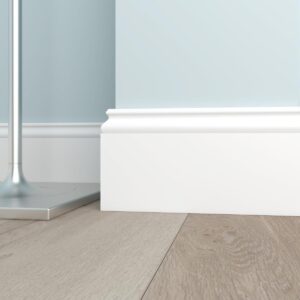 Плинтус белый Ultrawood арт. Base 5763 p (2000 x 133 x 15 мм.)