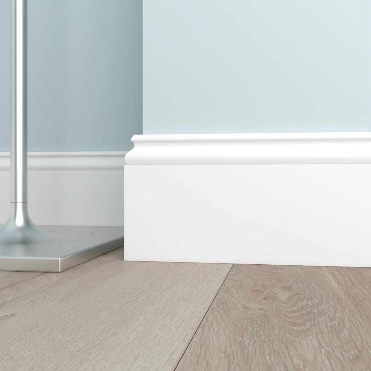 Плинтус белый Ultrawood арт. Base 5763 p (2000 x 133 x 15 мм.) Плинтус белый Ultrawood арт. Base 5763 p (2000 x 133 x 15 мм.)