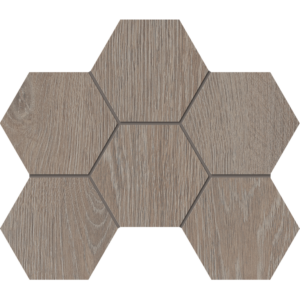 Мозаика KW02 Kraft Wood Light Grey Hexagon структурированная 25x28