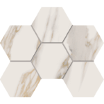 Мозаика RM01 Miramare White Hexagon неполированная 25x28