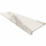 Ступени Комплект RM01 Miramare White (Ступень 33x120 неполированный прямоугольный бортик без насечек + Подступенок 14