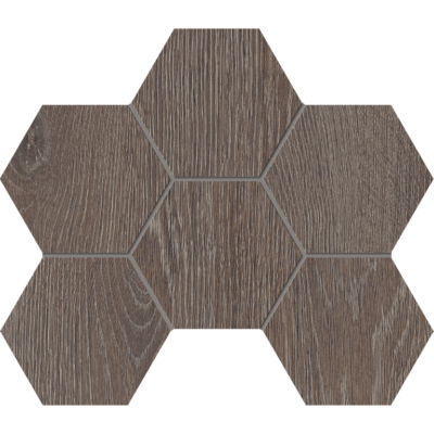Мозаика KW03 Kraft Wood Wenge Hexagon структурированная 25x28