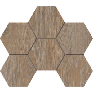 Мозаика KW01 Kraft Wood Rusty Beige Hexagon структурированная 25x28