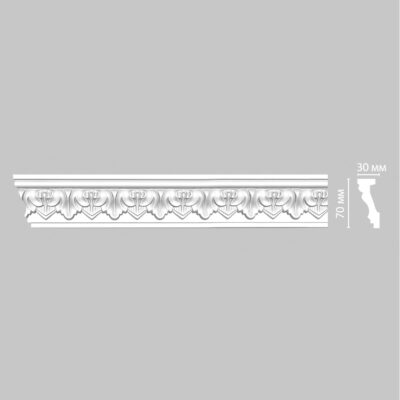 Плинтус потолочный с рисунком DECOMASTER 95214F гибкий 70*30*2400 мм