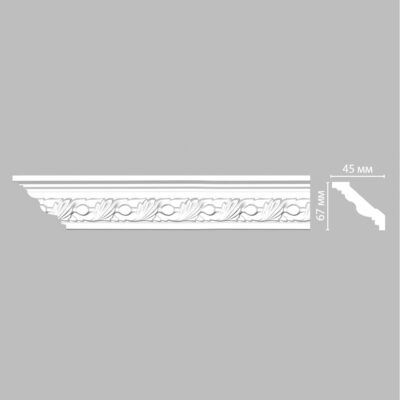 Плинтус потолочный с рисунком DECOMASTER 95861F гибкий 67*45*2400 мм