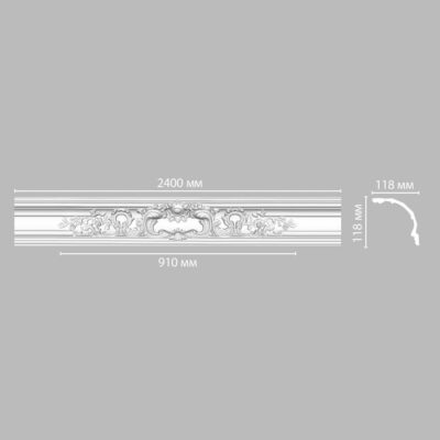 Плинтус потолочный с рисунком DECOMASTER DP-51 118*118*2400 мм