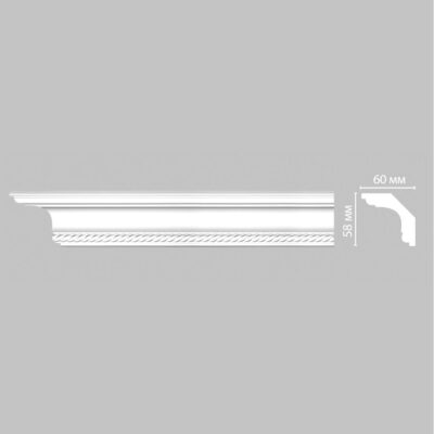 Плинтус потолочный с рисунком DECOMASTER DT-128F гибкий 58*60*2400 мм