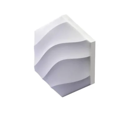 Гипсовая 3D панель HEKSA wave platinum глянцевое покрытие E-0008-pl